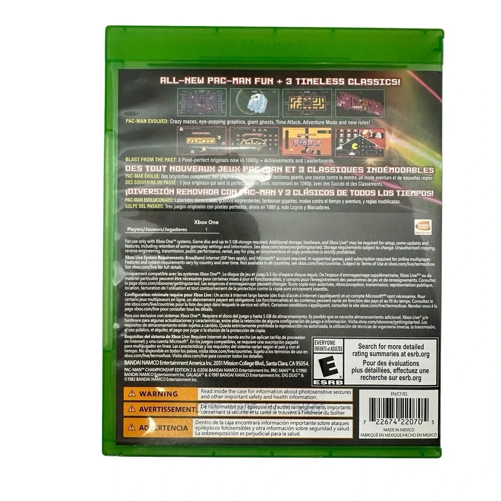 Pac-Man Championship Edition 2 Arcade Game Series Xbox One Arcade Original Case